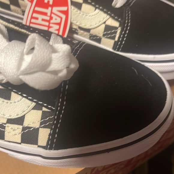 Kids size 3 vans suede and canvas black and white checkered - Picture 5 of 7